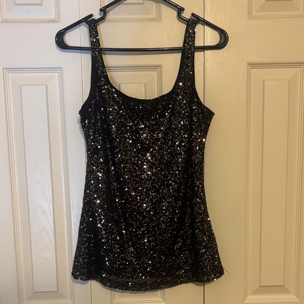 Black Sequin Women's Top